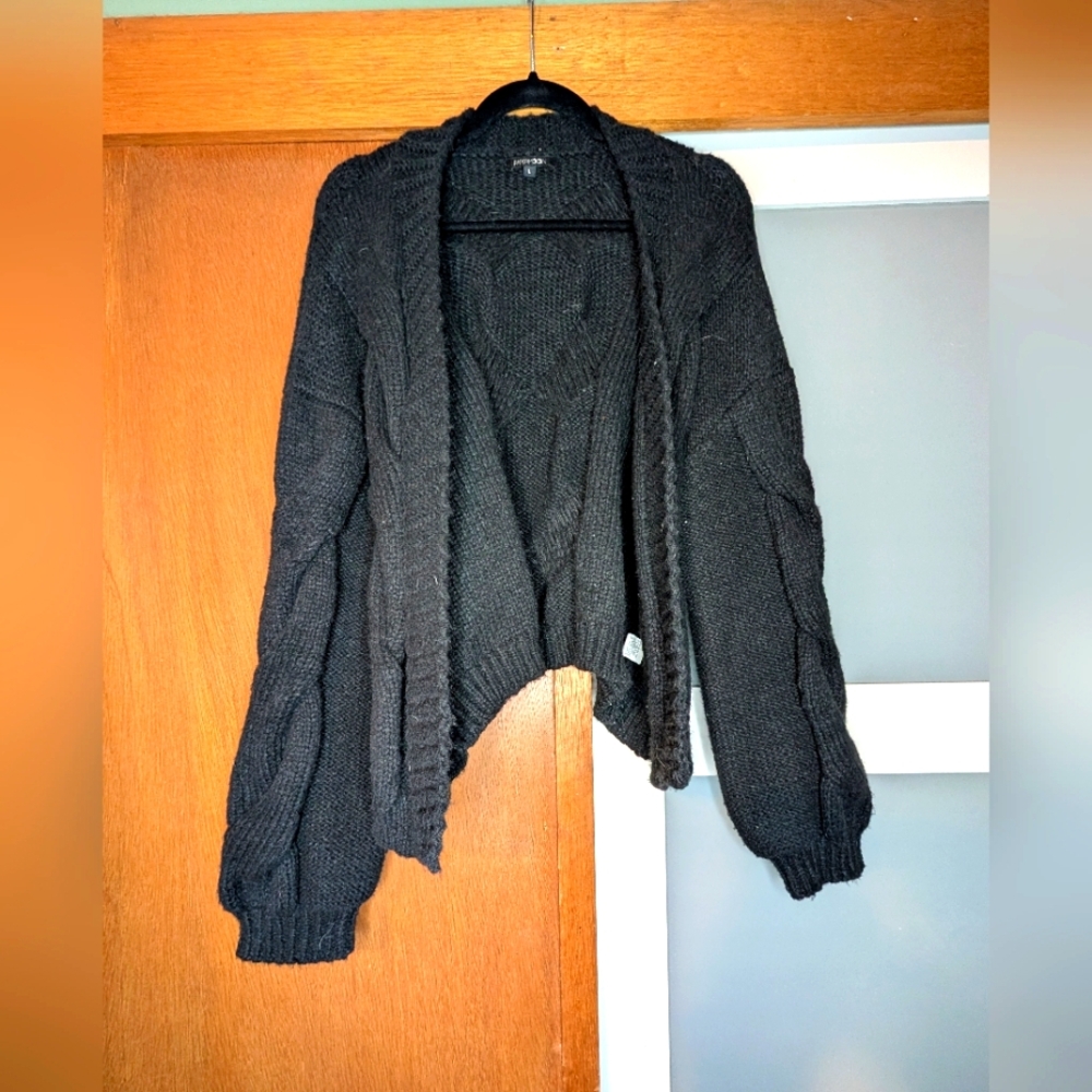 Cozy Black Cable Knit Sweater
